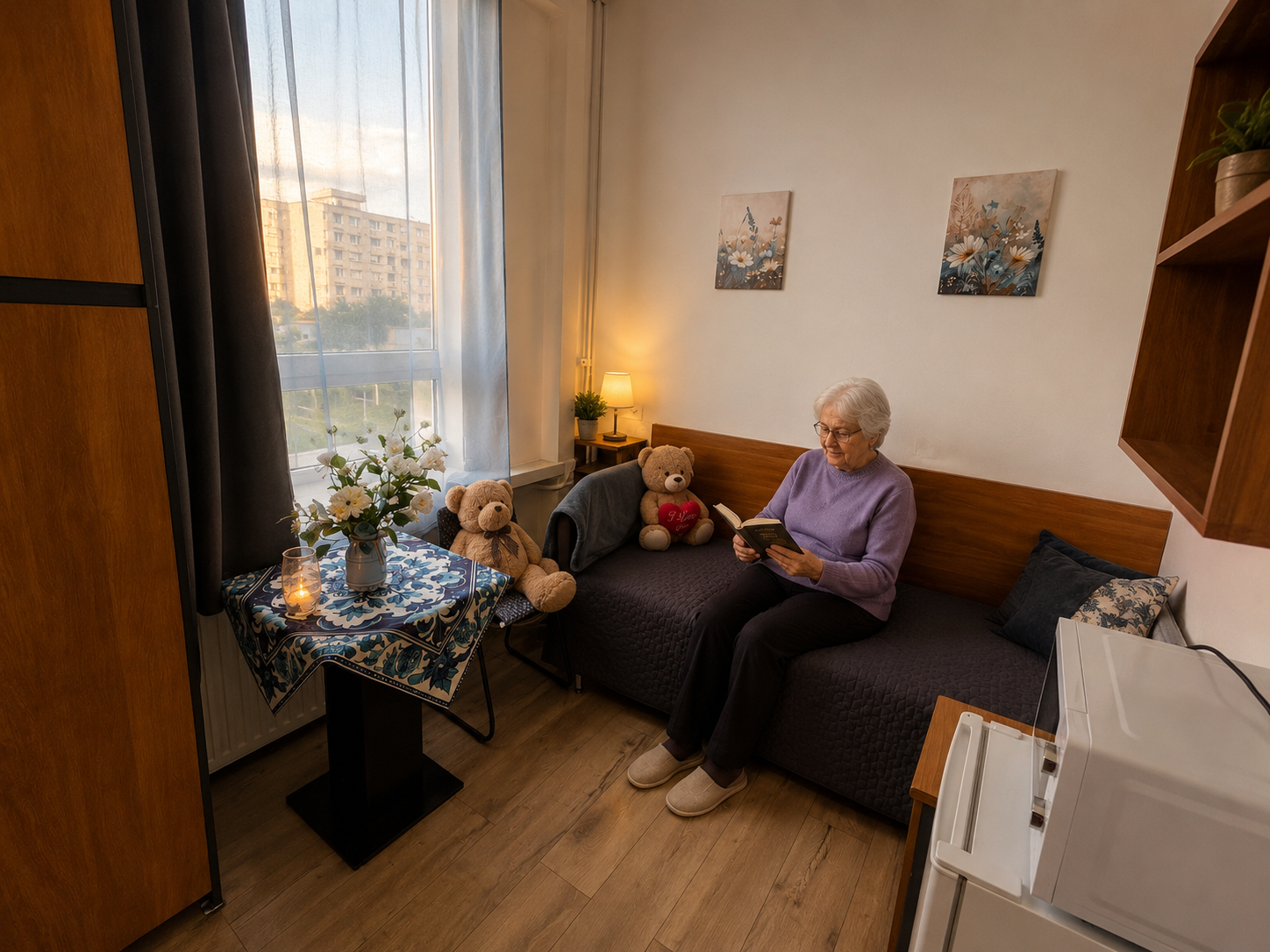 1 fős kisszoba lakóval az 1+2 ágyas apartmanban